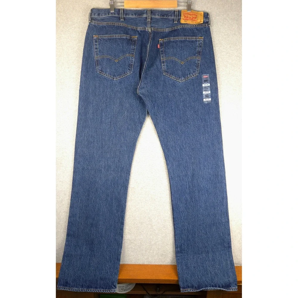 Levis 501 Original Fit Mens Blue Denim Straight Leg Jeans 40x34 00501-0194